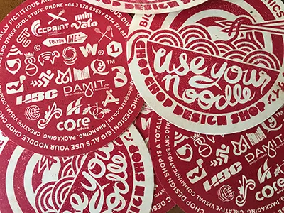 Use Your Noodle Coasters apron chinese chopsticks fastfood food noodles promotion self promotion takeout