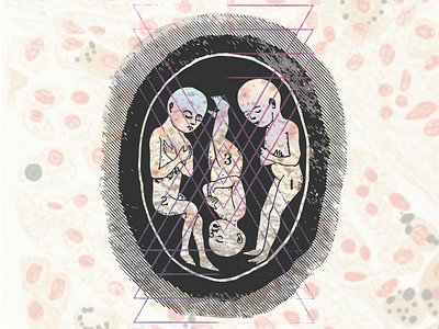 Weird Babies collage digital geometric illustration layers organic