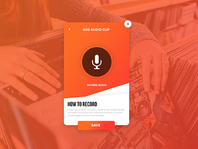 Day 049 - Record app audio design gradient interface mobile orange record ui ux web