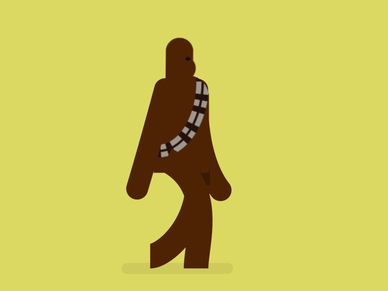 Chewbacca brown chewbacca fraser davidson skillshare star wars vector walk cycle yellow