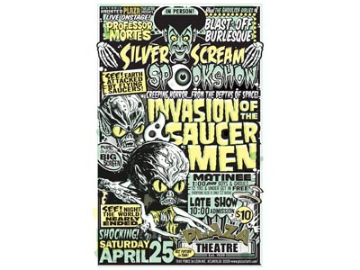 Invasion of the Saucermen Poster illustration plaza theatre poster spookshow