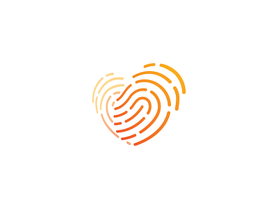 Heart fingerprint heart icon logo mobile vector