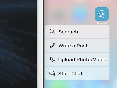 In Touch Quick View Popup android apple chat google ios photo post. quick view social ui ux video