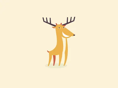 Deer animal critter deer flat illustration mascot nature