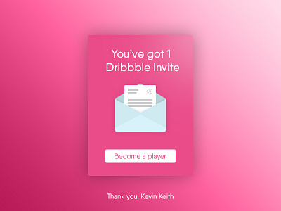 Hello, Dribbble debut design dribbble invite letter mail pink shot ui