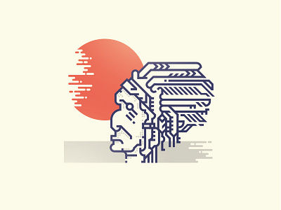 American Indian feather geometric indian line sun