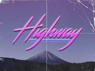 Stellar Highway 80s glow poster space