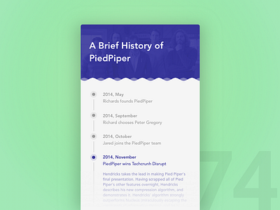 Day 74 - Timeline 100 day challenge challenge dailyui design history startup timeline ui user interface ux