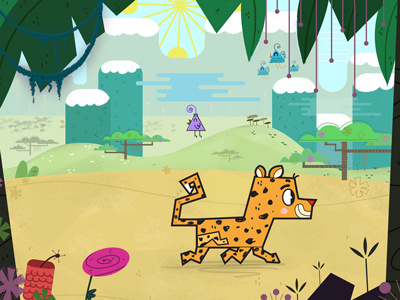 Cheetah art background birds character design cheetah illustration jungle