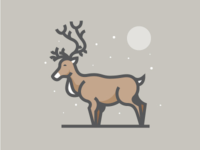 Reindeer christmas daily challenge icon moon north pole santa snow vector