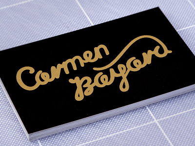 Lettering business card gold lettering