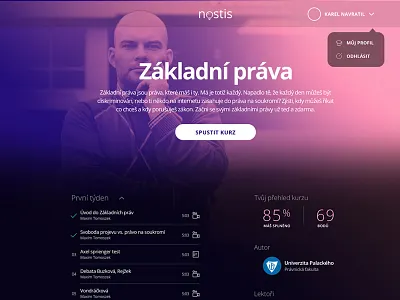 Czech MOOC platform button course list mooc paltform playlist responsive score ui ux web website