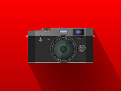 FujiFilm X20t (made in Gravit Designer) dark flat fuji fujifilm gravit gravit designer gravitapp icon illustration red semi flat vectors