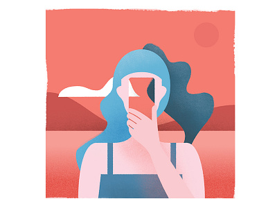 ✍ illustration iphone landscape selfie