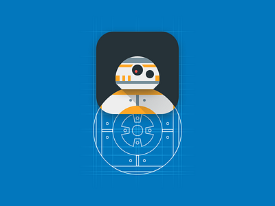 bb8 ios app icon concept 3dtouch app bb8 blueprint concept icon ios redesign starwars