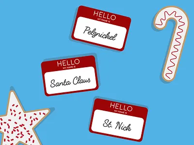 Name brainstorm christmas cookies flat design hello illustration name tag workshop