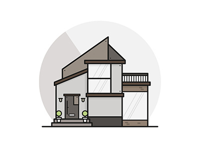 My imaginary house circle city design flat house icon illustration modern shade vector