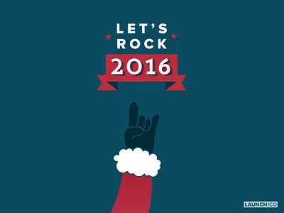 LAUNCH/CO holiday card 2016 christmas holiday holidaycard rock santa
