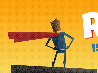 Superhero birthday illustration invite