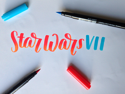 Star Wars VII - Hand-Lettering Practise brush pen calligraphy hand lettering lettering new hand lettering star wars star wars 7 the force awakens tombow typography