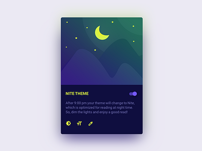 Nite Theme cards dark material nite reading theme