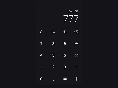 Calculator — Day 4 #dailyui black calculator dailyui dailyui100 day004 minimal ui web