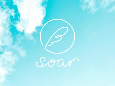soar / Logo bird design feather line logo mark sky soar symbol
