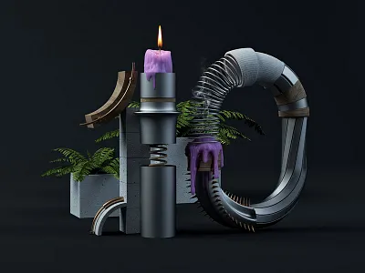 10 c4d candle type typographie