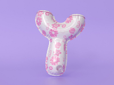 Y 3d c4d inflate toys type typographie