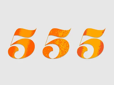 Fives 5 ai five fives gradient grain illustrator live number texture trace type