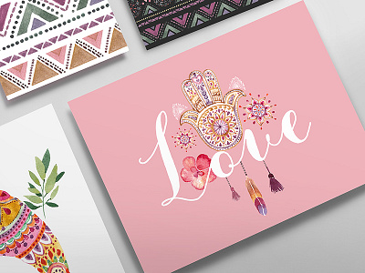 Feel love branding cards design frames illustration love packaging patterns peace set sonice