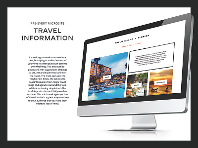 Travel Information blog event guide microsite travel