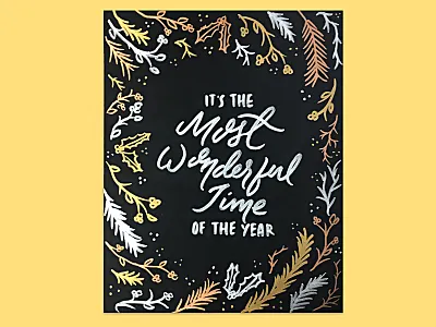 It's the Most Wonderful Time of the Year card christmas holidays lettering xmas