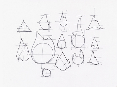 Flint Fire Sketches fire firestarter flint logo process product