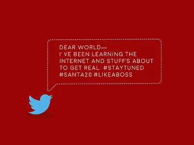 Twittering christmas flat illustration holiday rebrand santa tweet twitter world