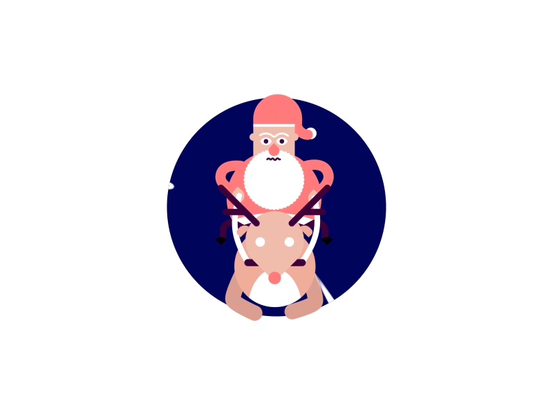 Santa overdrive animation christmas flat gif santa