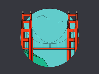 Golden Gate Bridge bridge illustration san francisco