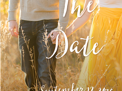 Save the Date invitation print save the date script wedding wip yellow