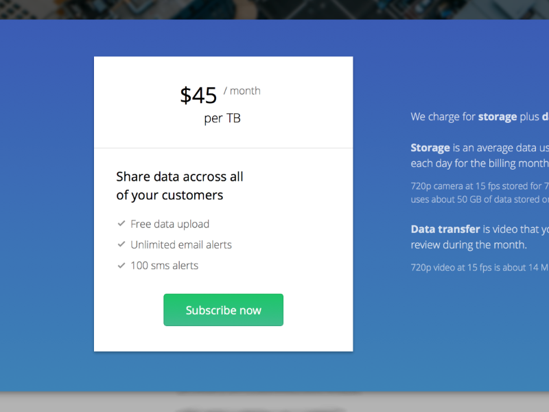 Pricing block card made with invision plan pricing web app