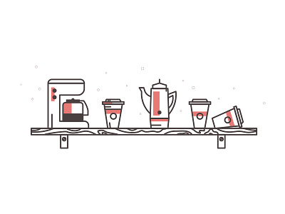 Coffee Table abstract coffee illustration line icons swiss wood