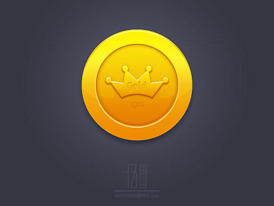 Gold coin coin fitting icon light ui