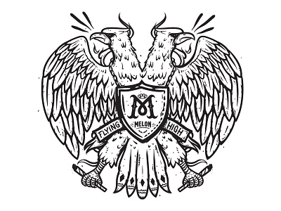 Flying High Eagle badge eagle handlettering illustration illustrator lettering logo shield streetwear tattoo vector vintage