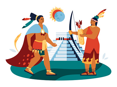 Maya Culture culture design flat design illustration indians maya pyramid south america style vector