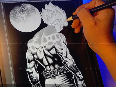 BACK OF GOKU (ink) anime apparel bodybuilding character clothing dbz digital illustration dragonball dragonballz fanart fitness goku halloween illustration manga muscle nft nft artist nft creator workout