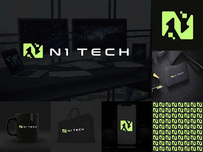 N1 tech logo design - logo, logo design 1 1 logo brand brand identity branding design illustration lab logo logo logo design modern logo n n logo n1 letter n1 letter logo n1 logo tech lab logo tech logo technology logo ui