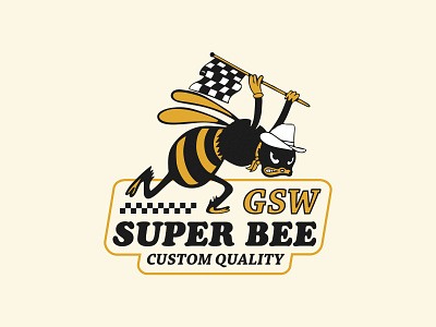 GSW Super Bee bee branding clothing custom design graphic design illustration logo motorcycle tee tshirt