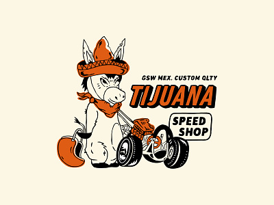 Tijuana Speed Shop branding clothing custom design graphic design illustration logo merch mexico motorcycle tee tijuana tshirt