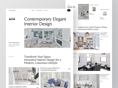 Lushury - Interior Design Landing Page architecture clean decor design furniture homedecor homedesign homepage interior architecture interiordesign interiors landing page living room minimalist ui ui design uiux web design website website design