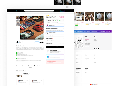 Detail page app card ui clean detail ecommerce flat footer layout marketplace navigation page printers reviews ui ux web