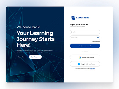 Edusphere - E-Learning Platform / UI Design / Desktop UI desktop elearning figma graphic design ui